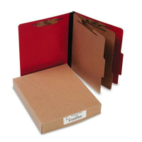 Acco 6-Section Letter Presstex 20-Point Classification Folders, Executive Red, 10/Box