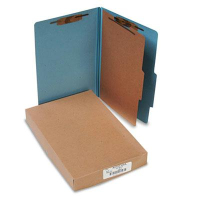 Acco 4-Section Legal Pressboard 25-Point Classification Folders, Sky Blue, 10/Box