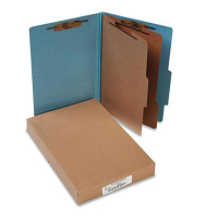 Acco 6-Section Legal Pressboard 20-Point Classification Folders, Sky Blue, 10/Box