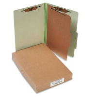 Acco 4-Section Legal Pressboard 25-Point Classification Folders, Leaf Green, 10/Box
