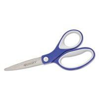 Westcott KleenEarth Soft Handle Scissors, 7" Length, Blue/Gray