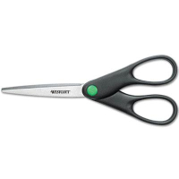 Westcott KleenEarth Recycled Stainless Steel Scissors, 7" Length, Black