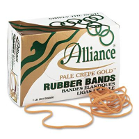 Alliance 7" x 1/8" Size #117B Pale Crepe Gold Rubber Bands, 1 lb. Box