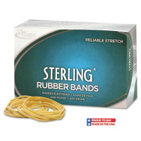 Alliance 1-1/4" x 1/16" Size #10 Sterling Ergonomically Correct Rubber Bands, 1 lb. Box