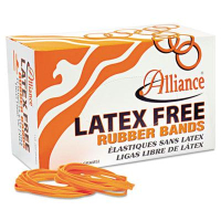 Alliance 3-1/2" x 1/4" Size #64 Non-Latex Orange Rubber Bands, 1 lb. Box