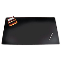 Artistic 19" x 24" Sagamore Desk Pad with Decorative Stitching, Black