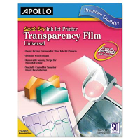 Apollo 8-1/2" x 11", 50-Sheets, Inkjet Printer Transparency Film
