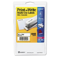 Avery 1-3/4" x 1/2" Removable Multi-Use Labels, White, 840/Pack
