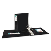Avery 4" Capacity 8-1/2" x 11" EZD Ring with Label Holder Non-View Binder, Black