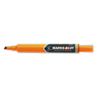 Marks-A-Lot Large Permanent Marker, Chisel Tip, Orange, 12-Pack