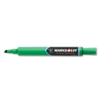 Marks-A-Lot Large Permanent Marker, Chisel Tip, Green, 12-Pack