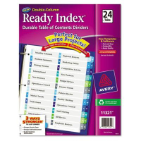 Avery Ready Index Letter 24-Tab Two-Column Numbered Table of Contents Divider, Assorted, 1 Set