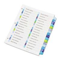 Avery Ready Index Letter 32-Tab Two-Column Numbered Table of Contents Divider, Assorted, 1 Set