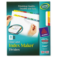 Avery Multicolor 8-Tab Letter Index Maker Dividers, White, 1 Set