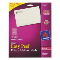 Avery 1-3/4" x 2/3" Easy Peel Laser Mailing Labels, Clear, 600/Pack