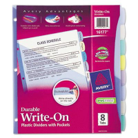 Avery Write-On & Erasable 8-Tab Letter Pocket Dividers, Multicolor, 1 Set