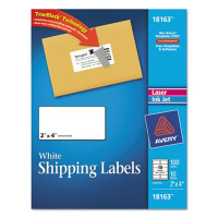Avery 4" x 2" Shipping Labels, White, 100/Pack