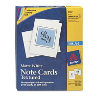 Avery 4-1/4" x 5-1/2", 50-Cards, Textured Inkjet Note Cards with Envelopes