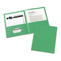 Avery 30-Sheet 8-1/2" x 11" Embossed Two-Pocket Portfolio, Green, 25/Box