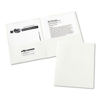 Avery 30-Sheet 8-1/2" x 11" Embossed Two-Pocket Portfolio, White, 25/Box