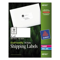Avery 4" x 2" EcoFriendly Laser & Inkjet Mailing Labels, White, 1000/Pack