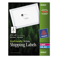 Avery 4" x 3-1/3" EcoFriendly Laser & Inkjet Mailing Labels, White, 600/Pack