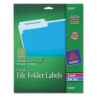 Avery 3-7/16" x 2/3" File Folder Labels, Clear, 450/Pack