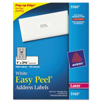 Avery 2-5/8" x 1" Easy Peel Laser Address Labels, White, 3000/Box