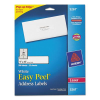 Avery 4" x 1" Easy Peel Laser Address Labels, White, 500/Pack