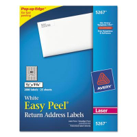 Avery 1-3/4" x 1/2" Easy Peel Laser Address Labels, White, 2000/Pack