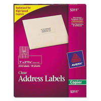 Avery 2-13/16" x 1" Self-Adhesive Address Labels for Copiers, Clear, 2310/Pack