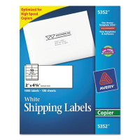 Avery 4-1/4" x 2" Copier Mailing Labels, White, 1000/Box