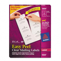 Avery 4" x 3-1/3" Easy Peel Laser Mailing Labels, Clear, 300/Box