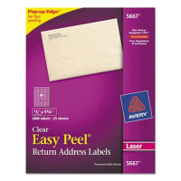 Avery 1-3/4" x 1/2" Easy Peel Laser Mailing Labels, Clear, 2000/Box