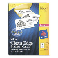 Avery 3-1/2" x 2", 2000-Cards, White Clean Edge Card Stock