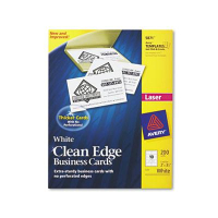 Avery 3-1/2" x 2", 200-Cards, White Clean Edge Laser Card Stock