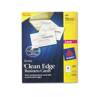 Avery 3-1/2" x 2", 200-Cards, Ivory Clean Edge Laser Card Stock