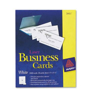 Avery 3-1/2" x 2", 2500-Cards, White Uncoated Laser Card Stock