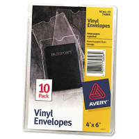 Avery 4" x 6" Top-Load Clear Vinyl Envelopes, 10/Pack