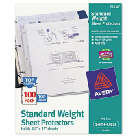 Avery 8-1/2" x 11" Top-Load Semi-Clear Poly Sheet Protectors, 100/Box