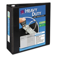Avery 4" Capacity 8-1/2" x 11" EZD Ring One Touch View Binder, Black