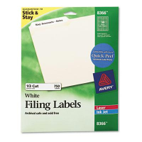 Avery 3-7/16" x 2/3" Self-Adhesive Laser & Inkjet File Folder Labels, White, 750/Pack