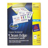 Avery 3-1/2" x 2", 200-Cards, Linen White Clean Edge Card Stock