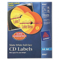 Avery Inkjet Full-Face CD Labels, Matte White, 40/Pack