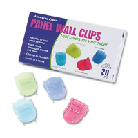 Advantus Standard Size Fabric Panel Wall Clips, Assorted Cool Colors, 20/Box