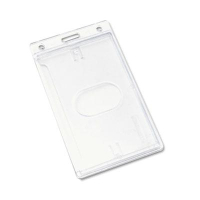 Advantus 3-3/8" x 2-1/8", Frosted Rigid Badge Holder, Clear, 25/Box