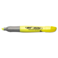BIC Brite Liner Grip XL Chisel Tip Highlighter, Yellow, 12-Pack