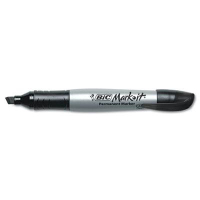 BIC Mark-it Permanent Marker, Chisel Tip, Tuxedo Black, 12-Pack