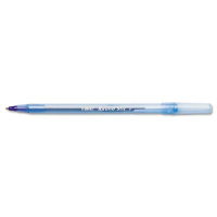 BIC Round Stic 0.8 mm Fine Stick Ballpoint Pens, Blue, 12-Pack