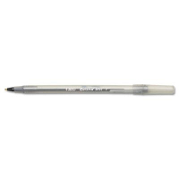 BIC Round Stic 0.8 mm Fine Stick Ballpoint Pens, Black, 12-Pack